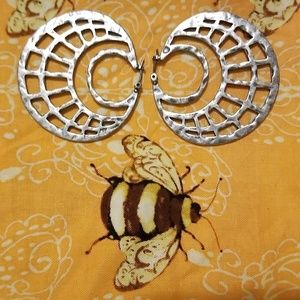 Boho Silver-toned Hoop Earrings